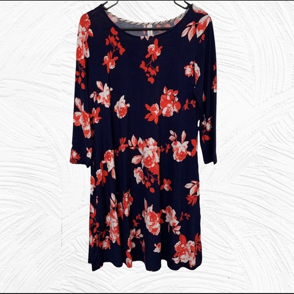 Honeyme Dresses & Skirts - HONEYME Navy Floral Dress NWOT